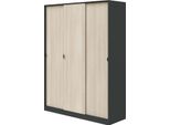 Dmora Guardaroba 3 Ante Hampden 50X150 Cm Grigio Antracite, Appendiabiti 3 Ante