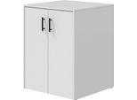 Dmora Armadio Multiuso 2 Ante Granby 67X88H Cm Bianco, 2 Ante Un Vano