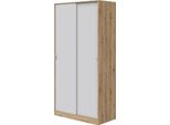 Dmora Guardaroba 2 Ante Bucksport 50X200H Cm Marrone Rovere Nodi, Appendiabiti 2 Ante