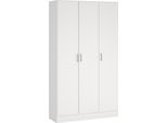 Dmora Armadio Multiuso Grande Ranuncolo 37X180H Cm Bianco, 3 Ante Portascope