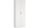Dmora Armadio Multiuso 2 Ante Abadubidu 37X180H Cm Bianco, 2 Ante Portascope