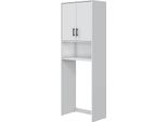 Dmora Armadio Multiuso 2 Ante Hadley 40X206H Cm Bianco, 2 Ante 3 Vani