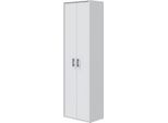 Dmora Armadio Multiuso 2 Ante Nassau 40X206H Cm Bianco, 2 Ante 4 Vani