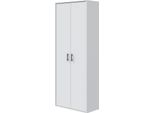 Dmora Armadio Multiuso 2 Ante Holyoke 40X206H Cm Bianco, 2 Ante 5 Vani