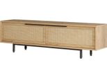 Dmora Mobile Porta Tv Moimacco 35.5X160X45.1H Cm Marrone Noce, 2 Vani 2 Ante