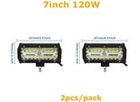 Striscia Luminosa A Led, Alta Luminosità, Design Impermeabile, 2X 7In 120W Senza Filo