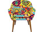 Poltrona Excelsa Sicilian Rhapsody In Poliestere E Multistrato 70X65X83 Cm Multicolore