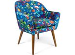Poltrona Excelsa Rhapsody In Poliestere E Multistrato 70,5X65X83 Cm Multicolore