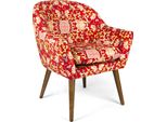 Poltrona Excelsa La Via Della Seta Poliestere E Legno 70X65X83 Cm Multicolor