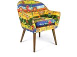 Poltrona Excelsa Gipsy Soul Poliestere E Legno 70,5X65X83 Cm Multicolore