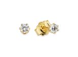 Paar Ohrstecker "Schmuck Geschenk Silberohrstecker", Gelbgoldfarben, Kristallweiß, Kristallweiß, Aniston Jewelry & Watches, Ohrringe, Damen, 3Mm, Silber 925 (Sterlingsilber), Mit Zirkonia (Synth.)