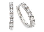 Paar Creolen "Schmuck Geschenk Silbercreole", Silberfarben, Kristallweiß, Kristallweiß, Aniston Jewelry & Watches, Ohrringe, Damen, 14,4Mm, Silber 925 (Sterlingsilber), Mit Zirkonia (Synth.)