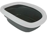 Katzentoilette Carlo, Mit Rand 31 × 14 × 43 Cm Dunkelgrau/Hellgrau