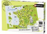 100-Piece Children's Puzzle - Map Of France - Nathan - 3-Compartment Sorter - From 6 Years Old