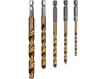 Yato YT-44700 - Trapano Per Metallo 5Pcs 4-10Mm Hss Hex Tin Coa