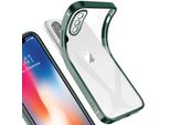 Iphone X Case, Leggero Trasparente Trasparente Gel Tpu Silicone Square Cover Frame Custodia Protettiva Per Iphone X Night Green