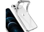 Iphone 12 Pro Max Case, Leggero Trasparente Gel Tpu Silicone Silicone Square Cover Frame Custodia Protettiva Per Iphone 12 Pro Max Argento