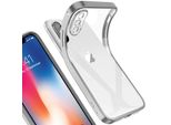 Iphone X Case, Leggero Trasparente Clear Gel Tpu Silicone Square Cover Frame Cover Protettiva Per Iphone X Silver