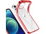 Iphone 12 Case, Leggero Trasparente Trasparente Gel Tpu Silicone Square Cover Telaio Protettivo Per Iphone 12 Red
