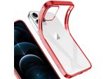 Iphone 12 Pro Max Case, Leggero Trasparente Gel Tpu Silicone Silicone Square Cover Frame Custodia Protettiva Per Iphone 12 Pro Max Red