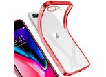 Iphone 8 Plus Case, Leggero Trasparente Clear Gel Tpu Silicone Square Cover Telaio Protettivo Per Iphone 7 Plus / 8 Plus Red