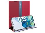 Custodia Galaxy S20, Custodia Sottile In Pelle Con Finestra E Supporto Per Samsung Galaxy S20 Rosso