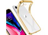 Iphone 8 Case, Leggero Trasparente Clear Gel Tpu Silicone Square Cover Frame Cover Protettiva Per Iphone 7 / Iphone 8 Gold