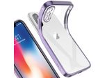 Iphone X Case, Leggero Trasparente Clear Gel Tpu Silicone Silicone Square Cover Frame Custodia Protettiva Per Iphone X Purple