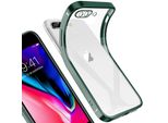 Custodia Per Iphone 8 Plus, Leggero Trasparente Gel Tpu Silicone Square Cover Frame Custodia Protettiva Per Iphone 7 Plus / 8 Plus Night Green