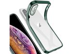Custodia Per Iphone Xs, Leggero Trasparente Gel Tpu Silicone Square Cover Frame Custodia Protettiva Per Iphone Xs Night Green