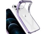 Iphone 12 Pro Max Case, Leggero Trasparente Clear Gel Tpu Silicone Square Cover Frame Custodia Protettiva Per Iphone 12 Pro Max Viola