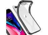 Custodia Protettiva Per Iphone 8 Plus, Telaio Trasparente Chiaro Gel Tpu Silicone Square Cover Per Iphone 7 Plus / 8 Plus Black