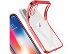Iphone X Case, Leggero Trasparente Trasparente Gel Tpu Silicone Square Cover Frame Custodia Protettiva Per Iphone X Red