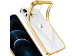 Iphone 12 Pro Max Case, Leggero Trasparente Gel Tpu Silicone Square Cover Frame Custodia Protettiva Per Iphone 12 Pro Max Oro