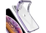 Custodia Protettiva Per Iphone Xs, Leggera Trasparente Trasparente Gel Tpu Silicone Silicone Square Cover Frame Custodia Protettiva Per Iphone Xs Viola