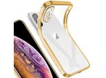 Custodia Protettiva Per Iphone Xs, Leggero Trasparente Gel Tpu Silicone Square Cover Frame Custodia Protettiva Per Iphone Xs Gold