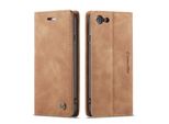Custodia Iphone Se 2020, Custodia Retrò In Finto Cuoio, Tasche Per Carte, Chiusura Magnetica, Custodia Con Funzione Stand Per Iphone Se 2020 / Iphone 7 / Iphone 8 Marrone