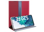 Custodia Galaxy S20 Fe, Custodia Sottile In Pelle Con Finestra E Supporto Per Samsung Galaxy S20 Fe Rosso