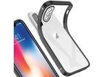 Iphone X Case, Leggero Trasparente Clear Gel Tpu Silicone Silicone Square Cover Frame Custodia Protettiva Per Iphone X Nero