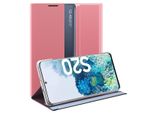 Custodia Galaxy S20, Custodia Sottile In Pelle Con Finestra E Supporto Per Samsung Galaxy S20 Rosa