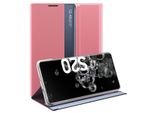 Custodia Galaxy S20 Ultra, Custodia Sottile In Pelle Flip Con Finestra E Supporto Per Samsung Galaxy S20 Ultra Rosa