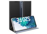 Custodia Galaxy S20 Fe, Custodia Sottile In Pelle Con Finestra E Supporto Per Samsung Galaxy S20 Fe Nero