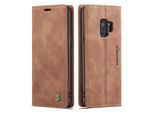 Custodia Galaxy S9, Custodia Retrò In Finto Cuoio, Tasche Per Carte, Chiusura Magnetica, Custodia Con Funzione Stand Per Samsung Galaxy S9 Marrone