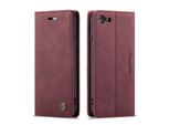 Custodia Per Iphone 6S Plus, Custodia Retrò In Finto Cuoio, Tasche Per Carte, Chiusura Magnetica, Custodia Con Funzione Stand Per Iphone 6 Plus / 6S Plus Rosso