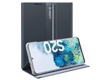 Custodia Galaxy S20, Custodia Sottile In Pelle Con Finestra E Supporto Per Samsung Galaxy S20 Blu Navy
