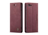 Custodia Iphone Se 2020, Custodia Retrò In Finto Cuoio, Tasche Per Carte, Chiusura Magnetica, Custodia Con Funzione Stand Per Iphone Se 2020 / Iphone 7 / Iphone 8 Rosso