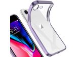 Iphone 8 Case, Leggero Trasparente Clear Gel Tpu Silicone Square Cover Frame Custodia Protettiva Per Iphone 7 / Iphone 8 Viola