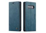 Custodia Galaxy S10 Plus, Custodia Retrò In Finto Cuoio, Tasche Per Carte, Chiusura Magnetica, Custodia Con Funzione Stand Per Samsung Galaxy S10 Plus Blu