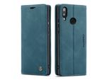 Custodia Huawei P20 Lite, Custodia Retrò In Finto Cuoio, Tasche Per Carte, Chiusura Magnetica, Custodia Con Funzione Stand Per Huawei P20 Lite Blu