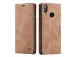 Custodia Huawei P20 Lite, Custodia Retrò In Finto Cuoio, Tasche Per Carte, Chiusura Magnetica, Custodia Con Funzione Stand Per Huawei P20 Lite Marrone